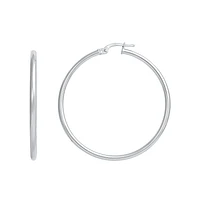 10K WHITE GOLD EARRINGS- 35MM
