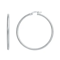 ANNEAUX OR BLANC 10K- 60MM