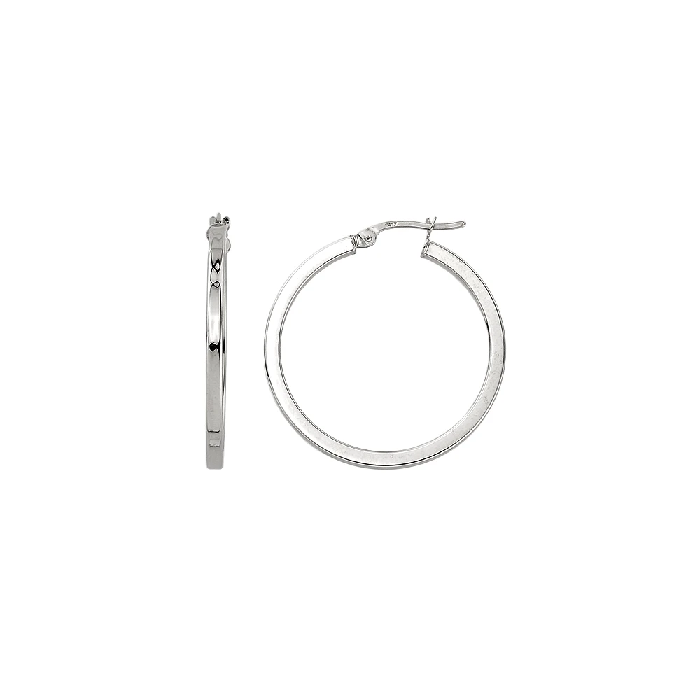 10K WHITE GOLD EARRINGS- 10MM