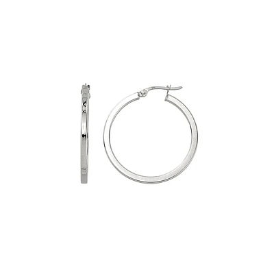 ANNEAUX OR BLANC 10K - 10MM