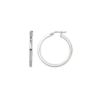 10K WHITE GOLD EARRINGS- 10MM