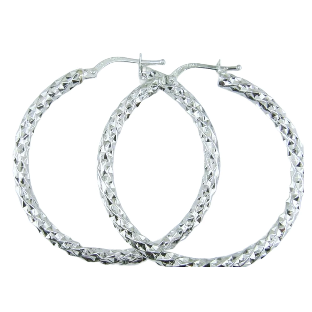 30MM HOOPS IN 10K WHITE GOLD