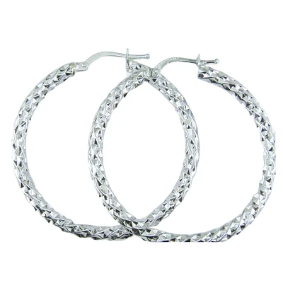 30MM HOOPS IN 10K WHITE GOLD