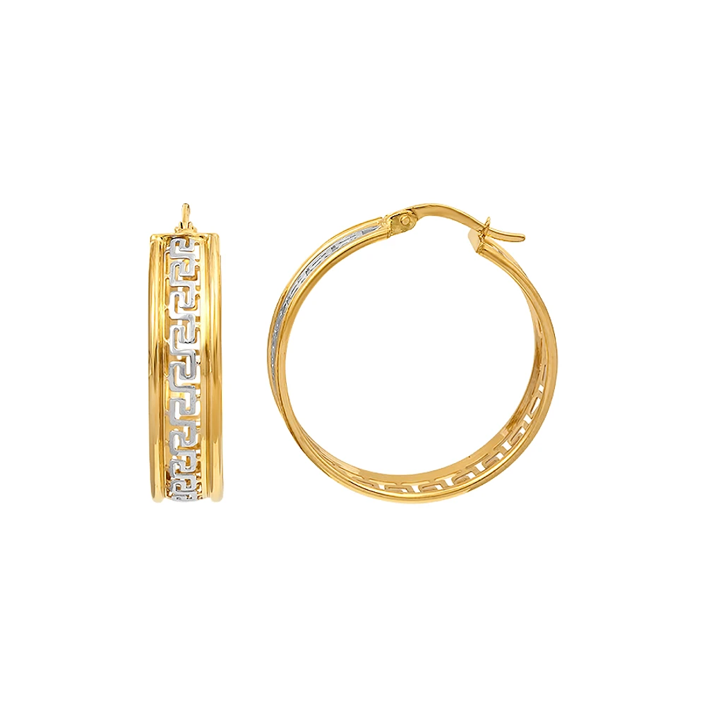 2 TONE 10K GOLD EARRINGS