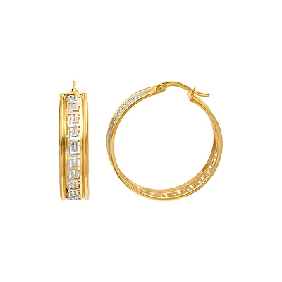 2 TONE 10K GOLD EARRINGS