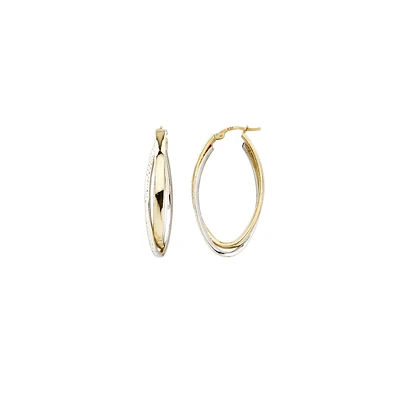 10K YELLOW GOLD EARRINGS- RHODIUM