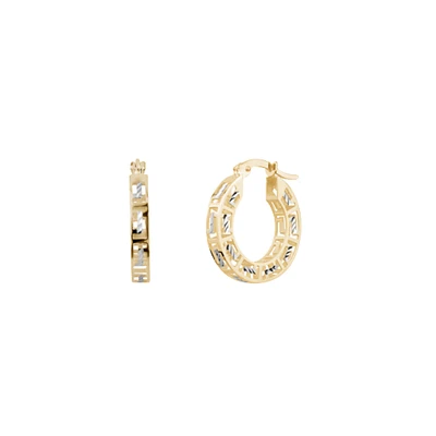 2 TONE 10K GOLD EARRINGS