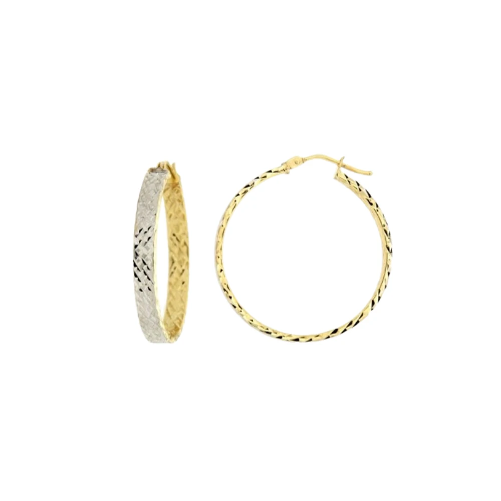 ANNEAUX 30MM OR 10K ET RHODIUM