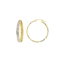 ANNEAUX 30MM OR 10K ET RHODIUM