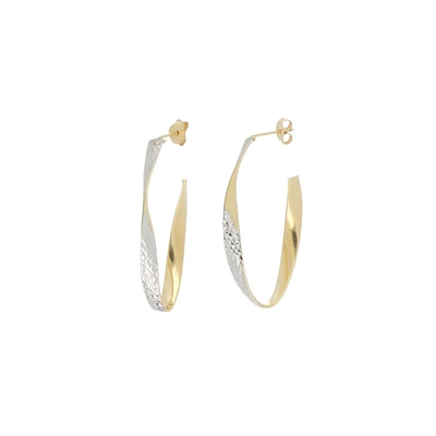 10K GOLD AND RHODIUM EARRINGS