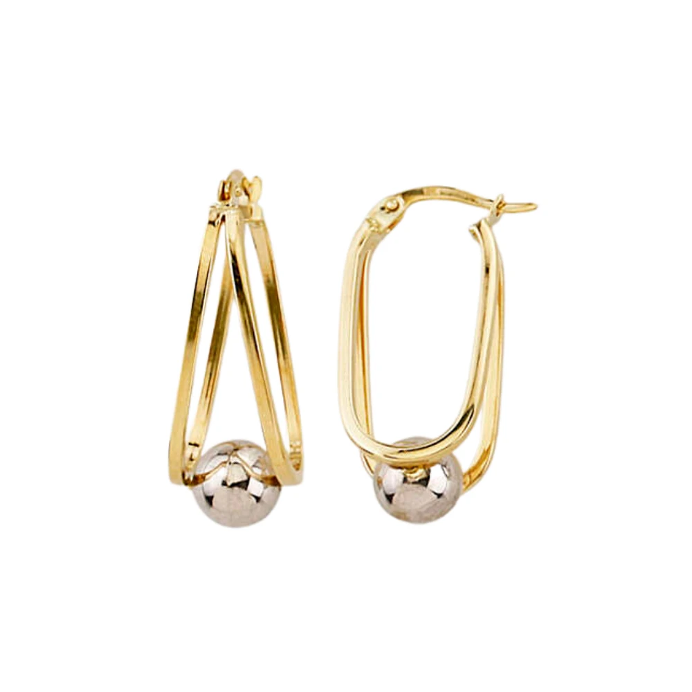 10K 2 TONE GOLD EARRINGS