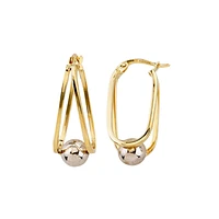 10K 2 TONE GOLD EARRINGS
