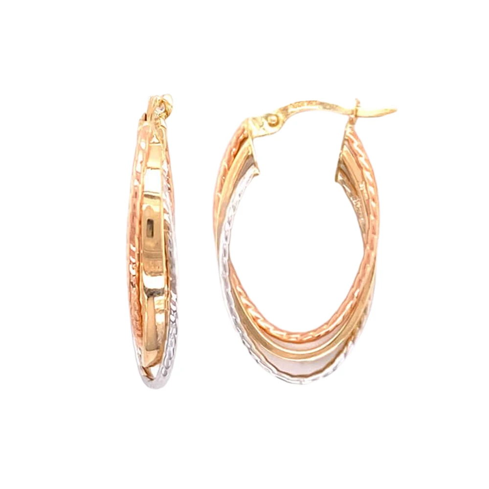 ANNEAUX EN OR ROSE ET BLANC 10CT