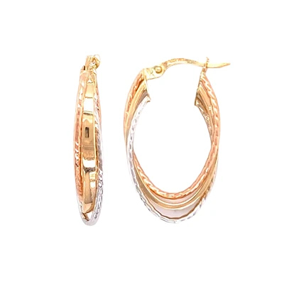 ANNEAUX EN OR ROSE ET BLANC 10CT