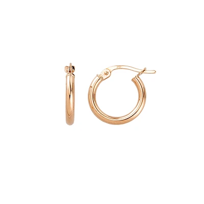 10K GOLD EARRINGS ROUND TUBE- 10MM