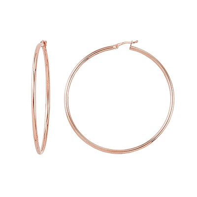 10K GOLD EARRINGS ROUND TUBE- 25MM