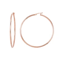 10K GOLD EARRINGS ROUND TUBE- 25MM