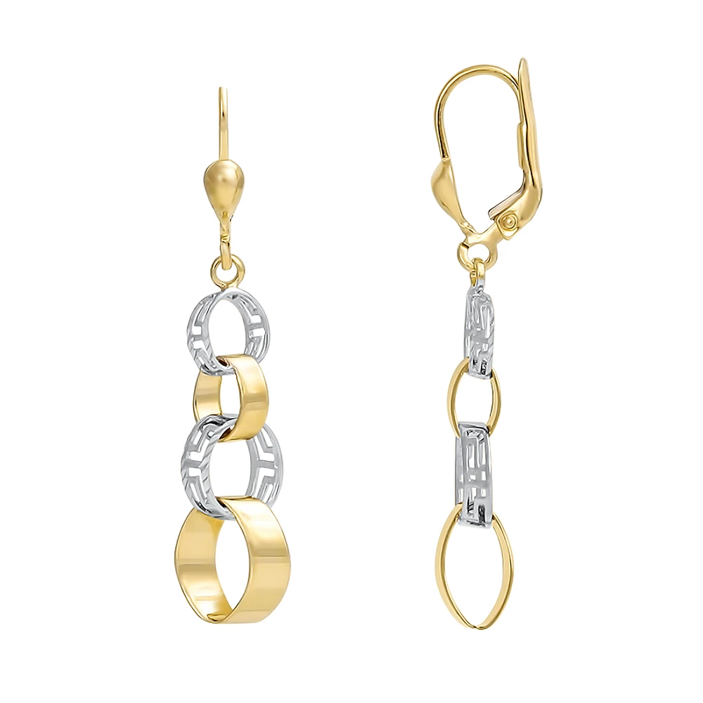 10K 2 TONES GOLD EARRINGS