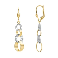 10K 2 TONES GOLD EARRINGS