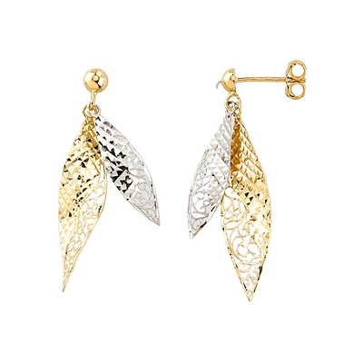 BOUCLES D'OREILLES EN OR DEUX TONS