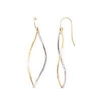 BOUCLES D'OREILLES OR DEUX TONS 10K