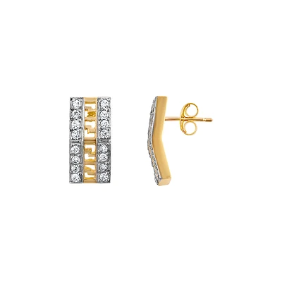 2 TONE 10K GOLD EARRINGS