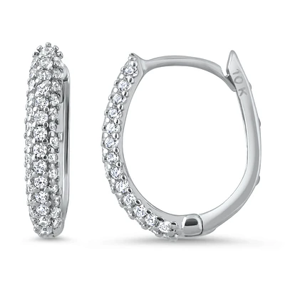 ZIRCONS SET HOOP EARRINGS