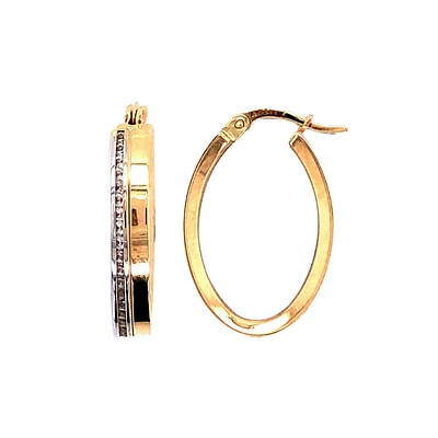 10K 2 TONE GOLD EARRINGS
