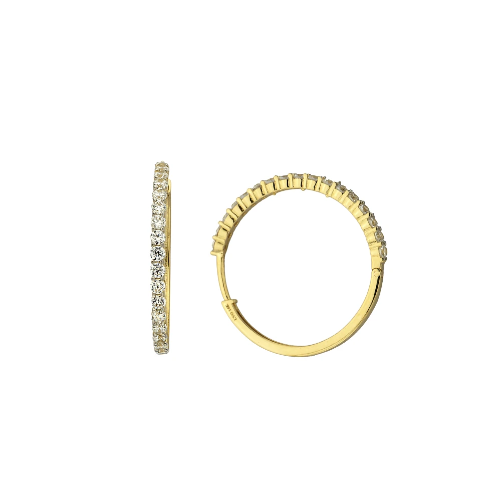 14K YELLOW GOLD HOOPS - 25X3MM