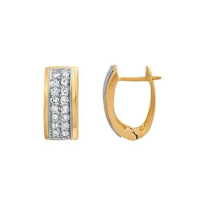 2 TONE 14K GOLD EARRINGS