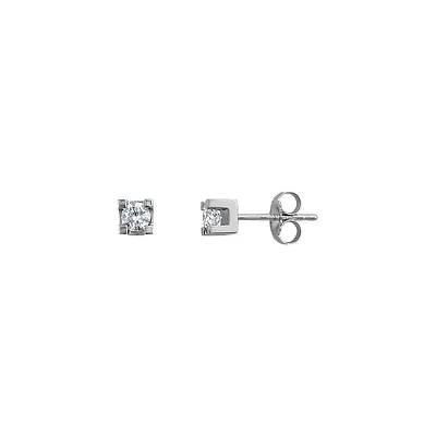 BOUCLE D’OREILLES OR BLANC 14K