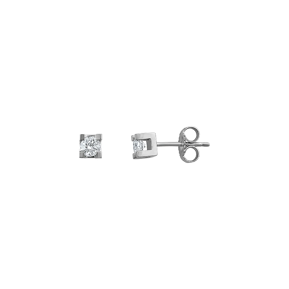 BOUCLES D'OREILLES OR BLANC 14K