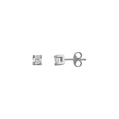 BOUCLES D'OREILLES OR BLANC 14K