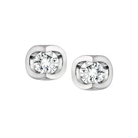 14K WHITE GOLD DIAMOND STUD EARRING