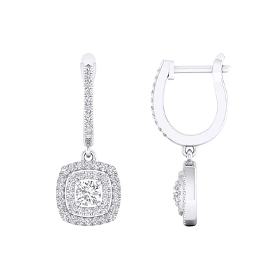 BOUCLES D'OREILLES EN OR BLANC 10K