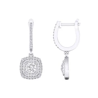 BOUCLES D'OREILLES EN OR BLANC 10K
