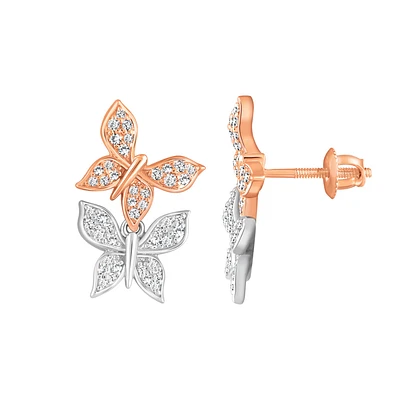 10K 2-TONE GOLD EARRING