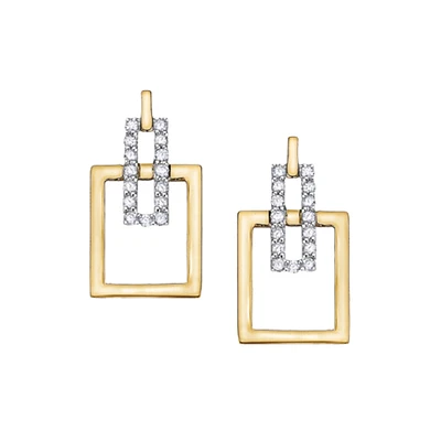 10K 2 TONE GOLD EARRINGS