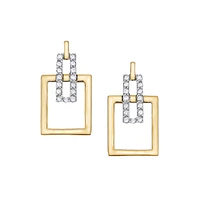 10K 2 TONE GOLD EARRINGS