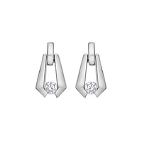 BOUCLES D'OREILLES OR BLANC 10K