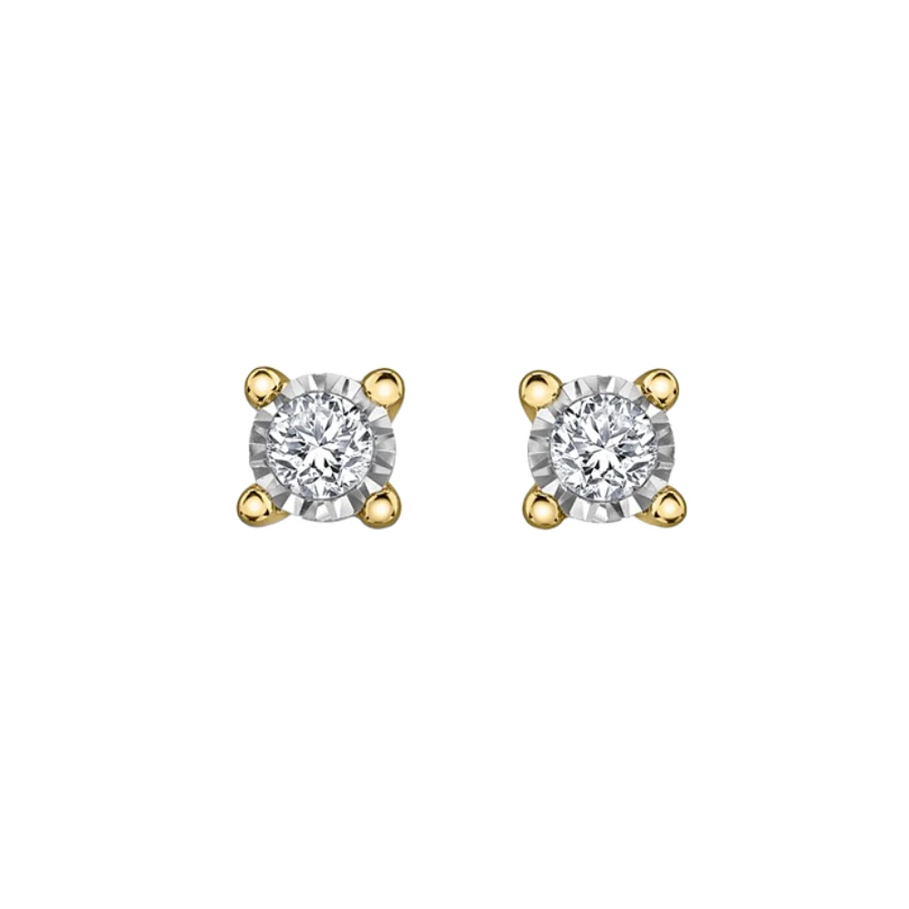 10K 2 TONES GOLD EARRINGS