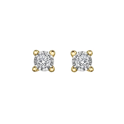 10K 2 TONES GOLD EARRINGS