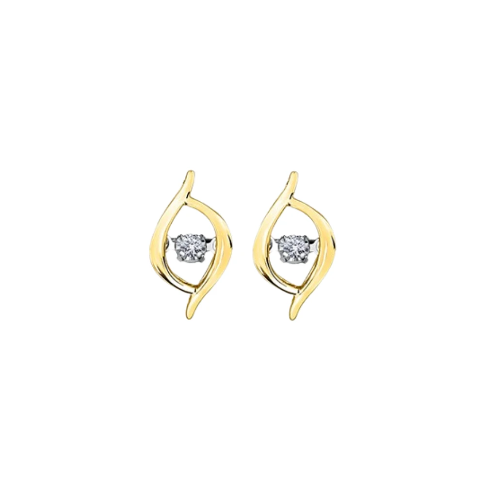 10K 2 TONES GOLD EARRINGS.