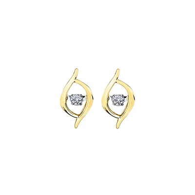 10K 2 TONES GOLD EARRINGS.