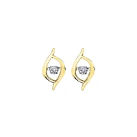 10K 2 TONES GOLD EARRINGS.