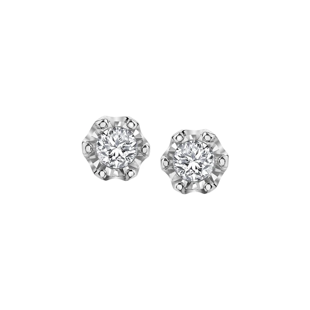 10K WHITE GOLD EARRINGS.