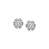 10K WHITE GOLD EARRINGS.