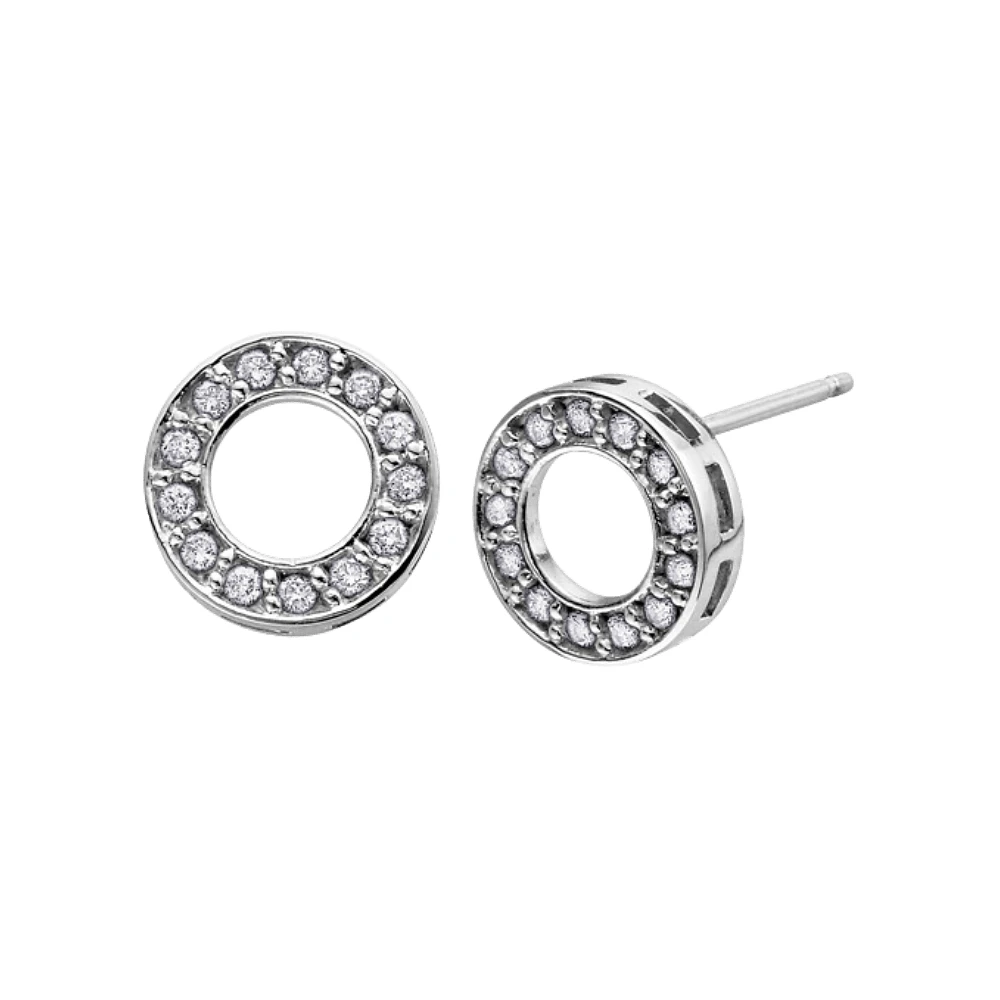 BOUCLES D'OREILLE OR BLANC 10K