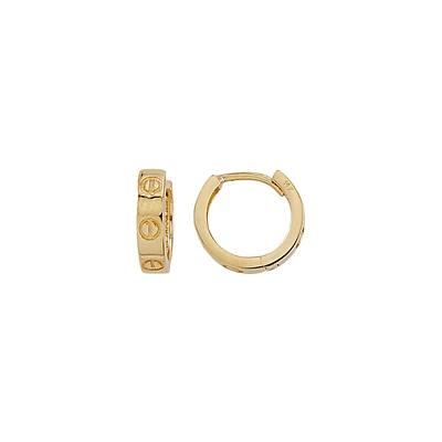 10K YELLOW GOLD EARRINGS 8MM