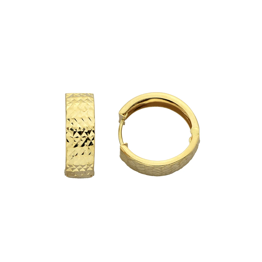 14K YELLOW GOLD HOOPS - 15X11MM